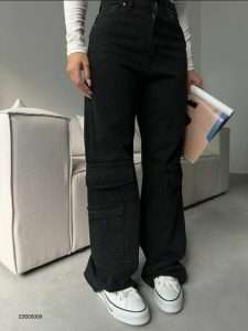 ''Cargo'' denim trousers with pockets