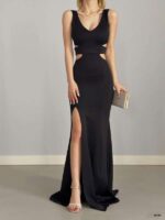 Evening dress with side slits