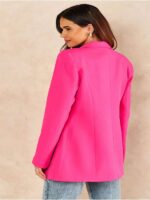 Oversize jacket with buttons, fuchsia