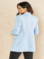 Oversize blazer with buttons, light blue