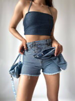 Blue denim shorts