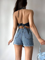 Blue denim shorts