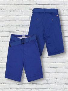 Blue shorts with a belt